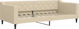 vidaXL - Slaapbank - 90x200 - cm - stof - crèmekleurig