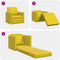 vidaXL - Vloersofa - Bed - 2-in-1 - Donker - Geel - 74x77x81 - cm - Velvet