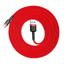 Baseus Cafule - USB-C Kabel - 3M - Snel opladen 2A - Rood Zwart