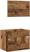 vidaXL - 2-delige - Badkamermeubelset - bewerkt - hout - oud - houtkleurig