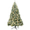 Coast - Verlichte sneeuw bedekte kerstboom 225 cm - 550 LED-lichten - Groen en wit