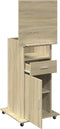 vidaXL - Lessenaar - met - wielen - en - lade - 55x55x107 - cm - hout - sonoma - eiken