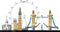 LEGO Architecture - 21034 - Londense skyline met National Gallery London Eye Big Ben Tower Bridge - (468 stuks)