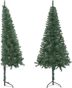 vidaXL - Kunstkerstboom - hoek - 240 - cm - PVC - groen