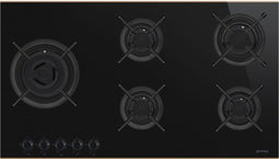 Smeg Dolce Stil Novo PV695LCNRDE - Gaskookplaat - 5 zone(s) - Zwart 90 cm