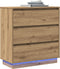 vidaXL - Nachtkastje - met - LED - Artisan - Eik - 71x34,5x75 - cm - Gefabriceerd - Hout