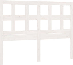 vidaXL - Hoofdbord - 140,5x4x100 - cm - massief - grenenhout - wit