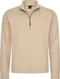 Mario Russo Pique Longsleeve Shirt - Trui Heren - Dikkere stof - Beige - M