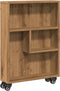 vidaXL - Opbergtrolley - smal - 48x13x68 - cm - bewerkt - hout - artisanaal - eiken