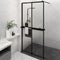 vidaXL - Inloopdouchewand - met - schap - 100x195 - cm - ESG-glas - aluminium - zwart
