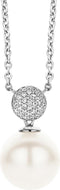 TI SENTO Dames Ketting - 925 zilver - Wit parel - Maat 42 - 3854PW