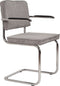 Zuiver Ridge Rib Eetkamerstoelen met armleuning Lichtgrijs - Set van 2