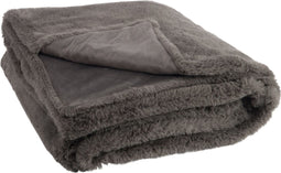 J-Line Plaid Cutie - Fleece Deken – Polyester – 180x130 cm – Donkergrijs