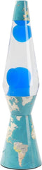 i-Total Lavalamp - Lava Lamp - Sfeerlamp - 40x11 cm - Glas/Aluminium - 30W - Blauwe Kaart - XL1778