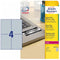 Avery L6134-20 - Etiketten voor typeplaatjes 105 x 148 mm - Slijtvast en olie- en UV-bestendig - Zilver (80 stuks)