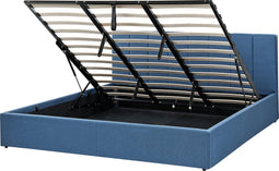 DREUX - Bed met opbergruimte - Blauw - 180 x 200 cm - Polyester