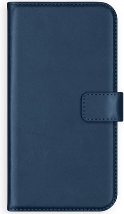 Selencia Hoesje Geschikt voor iPhone 13 Mini Hoesje Met Pasjeshouder - Selencia Echt Lederen Bookcase - Blauw
