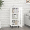 vidaXL - Dressoir - 34,5x34x90 - cm - bewerkt - hout - hoogglans - wit