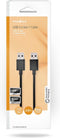 Nedis USB-Kabel - USB 3.2 Gen 1 - USB-A Male - USB-A Male - 5 Gbps - Vernikkeld - 2.00 m - Rond - PVC - Zwart - Doos