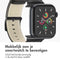 imoshion Classic lederen bandje - Geschikt voor Apple Watch 1, 2, 3, 4, 5, 6, 7, 8, 9, 10 (42 mm), SE - 38/40/41 mm - Zwart - One Size
