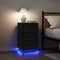 vidaXL - Nachtkastje - met - LED-verlichting - 38x34x65 - cm - zwart