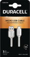 Duracell 1m USB - microUSB Kabel - Sync en opladen - Wit