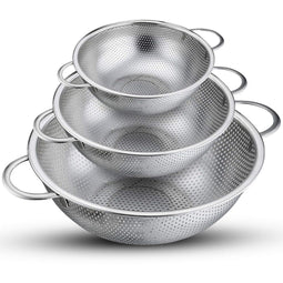HI NATURE™ Vergiet RVS 3-delige set - Ø21cm/Ø29cm/Ø35cm - Fijnmazig - Roestvrij Staal - Vaatwasbestendig (3-delige set)