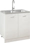 vidaXL - Gootsteen - dubbele - bakken - 800x500x155 - mm - roestvrij - staal - zilver