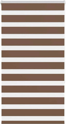 vidaXL - Zebra - rolgordijn - 75x150 - cm - stofbreedte - 70,9 - cm - polyester - bruin