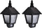 Solar-wandlampen 2 st met bewegingsensor zwart