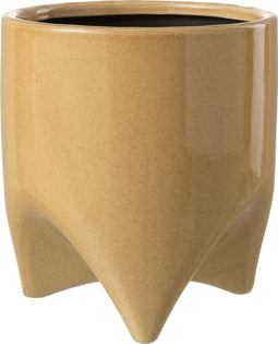 J-Line bloempot Helia - keramiek - lichtbruin - large - Ø 18 cm