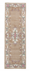 Flair Rugs Lotus Premium Aubusson Fawn - Wollen Tapijt - Handgeweven - Beige/Bruin 67x210 cm