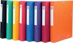 Exacompta Elastobox Cartobox rug van 4 cm geassorteerde kleuren: groen blauw geel rood paars zwa...