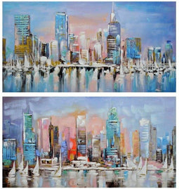 Schilderij DKD Home Decor Stad 120 x 3 x 60 cm Loft (2 Stuks)