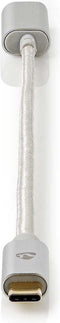 Nedis USB-C Adapter - USB 3.2 Gen 1 - USB-C Male - HDMI Output - 4K@60Hz - 5 Gbps - 0.20 m - Rond - Verguld - Gevlochten / Nylon - Zilver - Cover Window Box