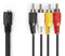 Nedis CAGP20475BK02 - Stereo audiokabel 5-pin DIN naar 4x RCA - 20cm - Zwart