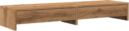 vidaXL - Monitorstandaard - met - lades - 100x27x15 - cm - hout - artisanaal - eiken