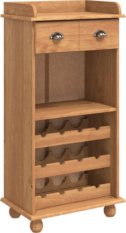 vidaXL - Wijnkast - ASKIM - met - 12 - Flessenhouders - - - Honingbruin - Massief - Hout