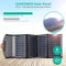 Uitvouwbare draagbaar zonnepanneel - 4 panelen waterbestendige en lichtgewicht solar charger - 22 W. - 2 USB Type-A outputs - 5 V. apparaten opladen - Met 2 zwarte karabijnhaken