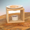 Atmosphera Geurbrander voor amberblokjes/geurolie - keramiek/hout - 10 x 10 x 12 cm
