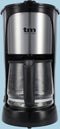TM Electron TMPCF005 - Drip Koffiemachine 1000W 1,5L 12 Koppar - RVS