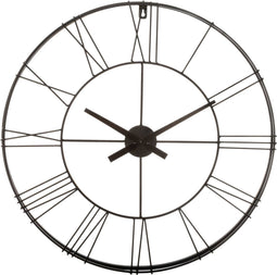Grote Wandklok - 70cm - Metaal -Zwart - Industrieel - Vintage - Retro - Romeinse cijfers