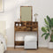 vidaXL - Kaptafel - met - lades - - - Gerookt - eiken, - 79x41x140 - cm