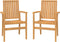 vidaXL - Tuinstoelen - stapelbaar - 2 - st - 56,5x57,5x91 - cm - massief - teakhout