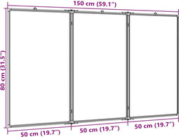 vidaXL Whiteboard magnetisch inklapbaar 150x80x1,7 cm aluminium