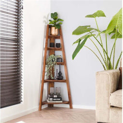 Hoekrek plantenstandaard Acacia - Naturel | Meubelplaats