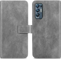 iMoshion Hoesje Geschikt voor Oppo Find X3 Neo Hoesje Met Pasjeshouder - iMoshion Luxe Bookcase - Grijs