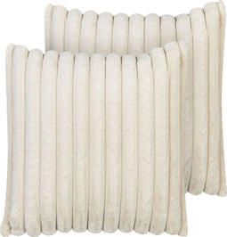 RAKYA - Sierkussen set van 2 - Beige - Polyester
