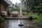 Feel Furniture - Luxe Eikenhouten Parasol met Olefin Stof - 3 Meter - Parasolhoes