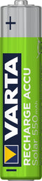 Varta Recharge Accu Solar - AAA (HR03) Oplaadbare Batterijen 550 mAh - Zilver (2 stuks)